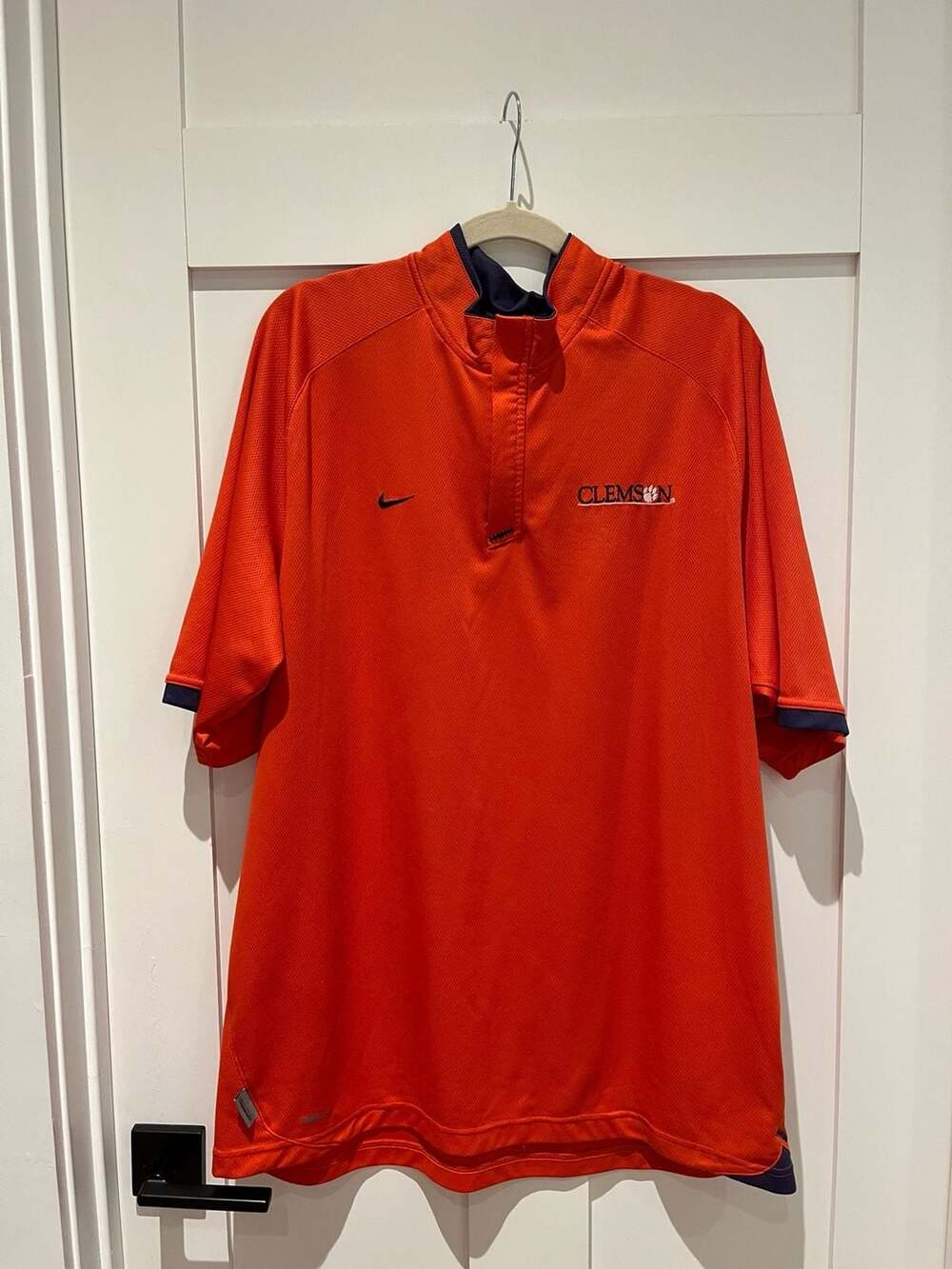 Nike Clemson Tigers Team Fit-Dry 1/4 Zip Short Sleeve Shirt XL